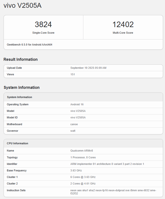 Skor Geekbench Snapdragon 8 Elite Gen 5 di iQOO 15
