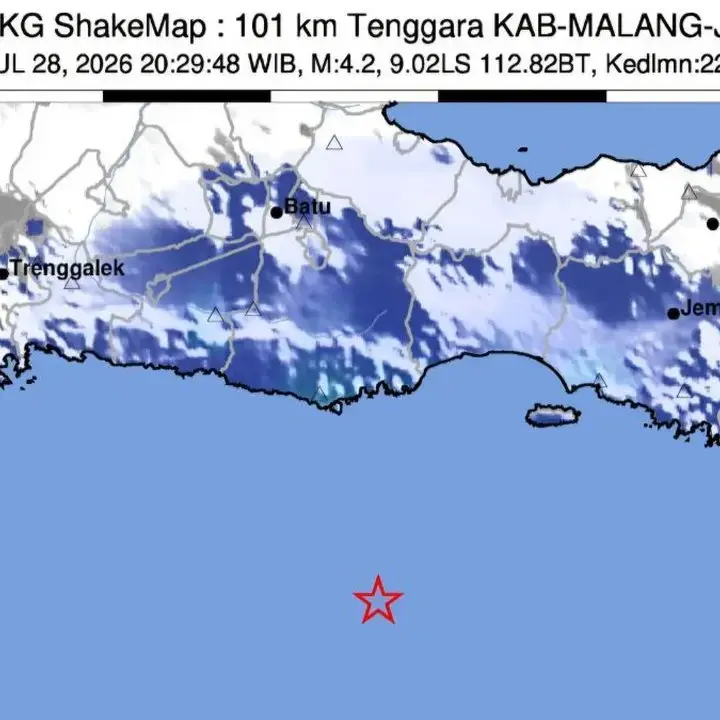Gempa M4,2 Guncang Malang: BMKG Pastikan Tak Ada Potensi Tsunami