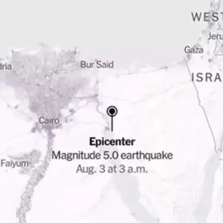 Gempa M 5,6 Guncang Utara Suez Mesir, Warga Diimbau Waspada